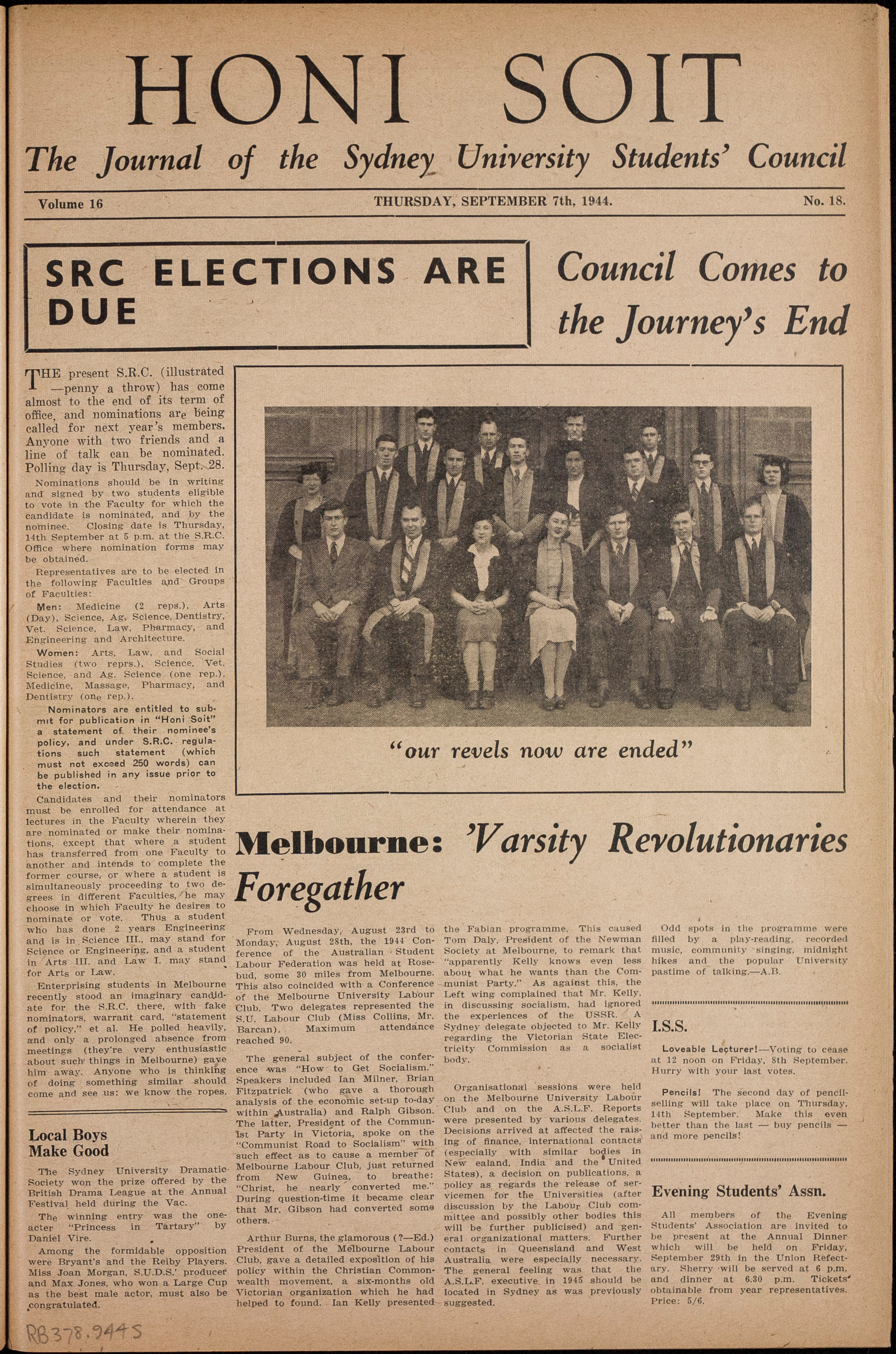 Honi Soit 1944 Issue 18