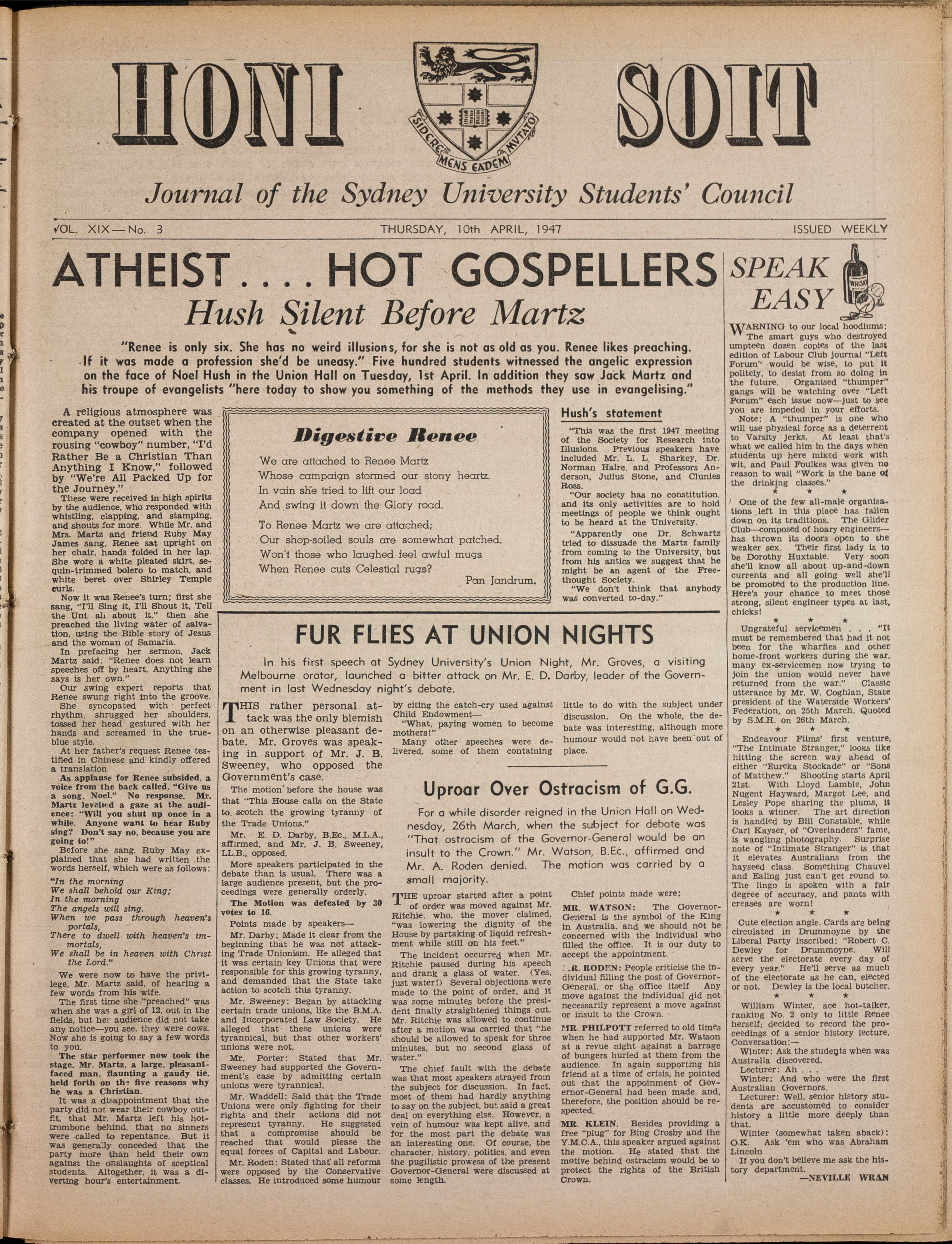 Honi Soit 1947 Issue 03