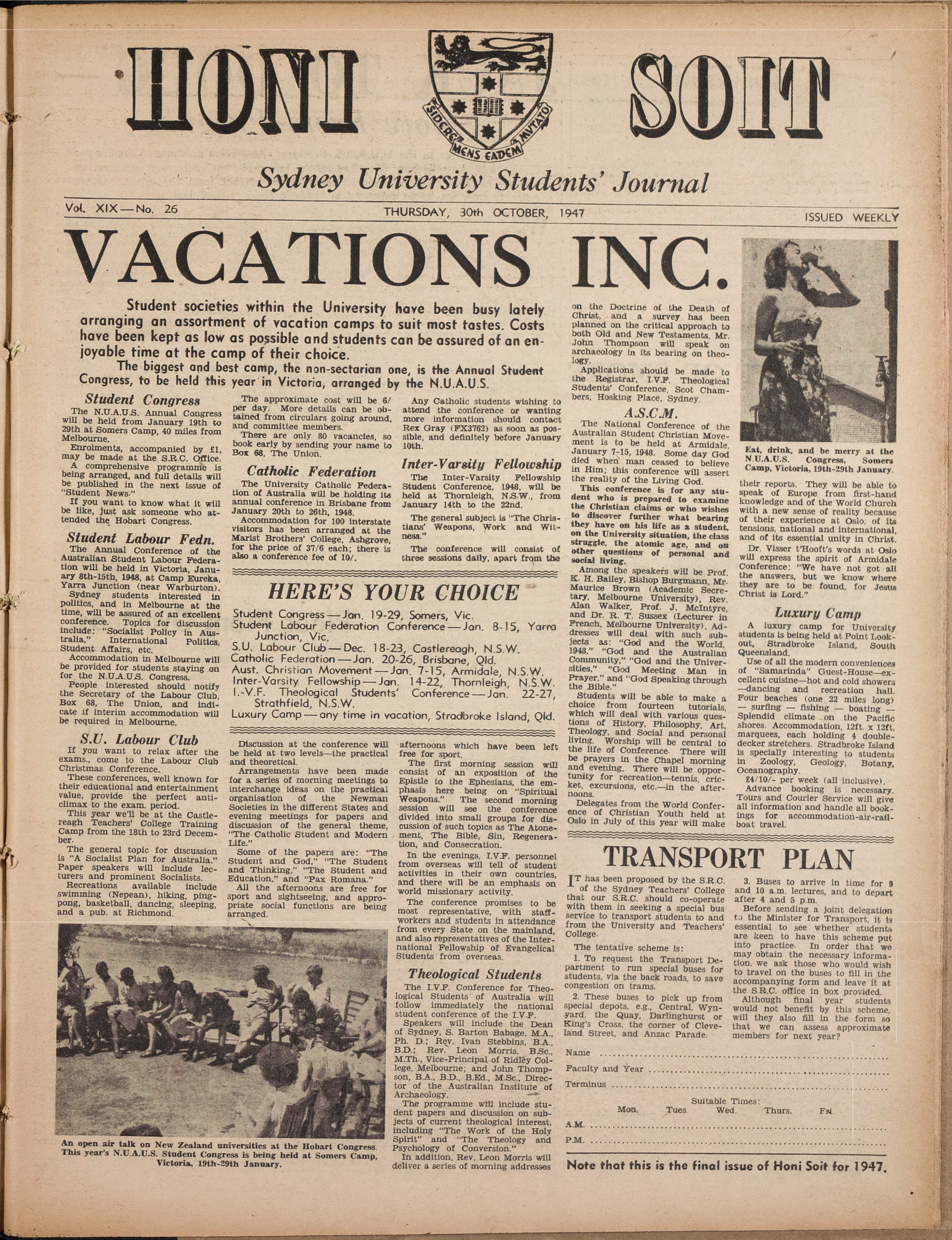 Honi Soit 1947 Issue 26