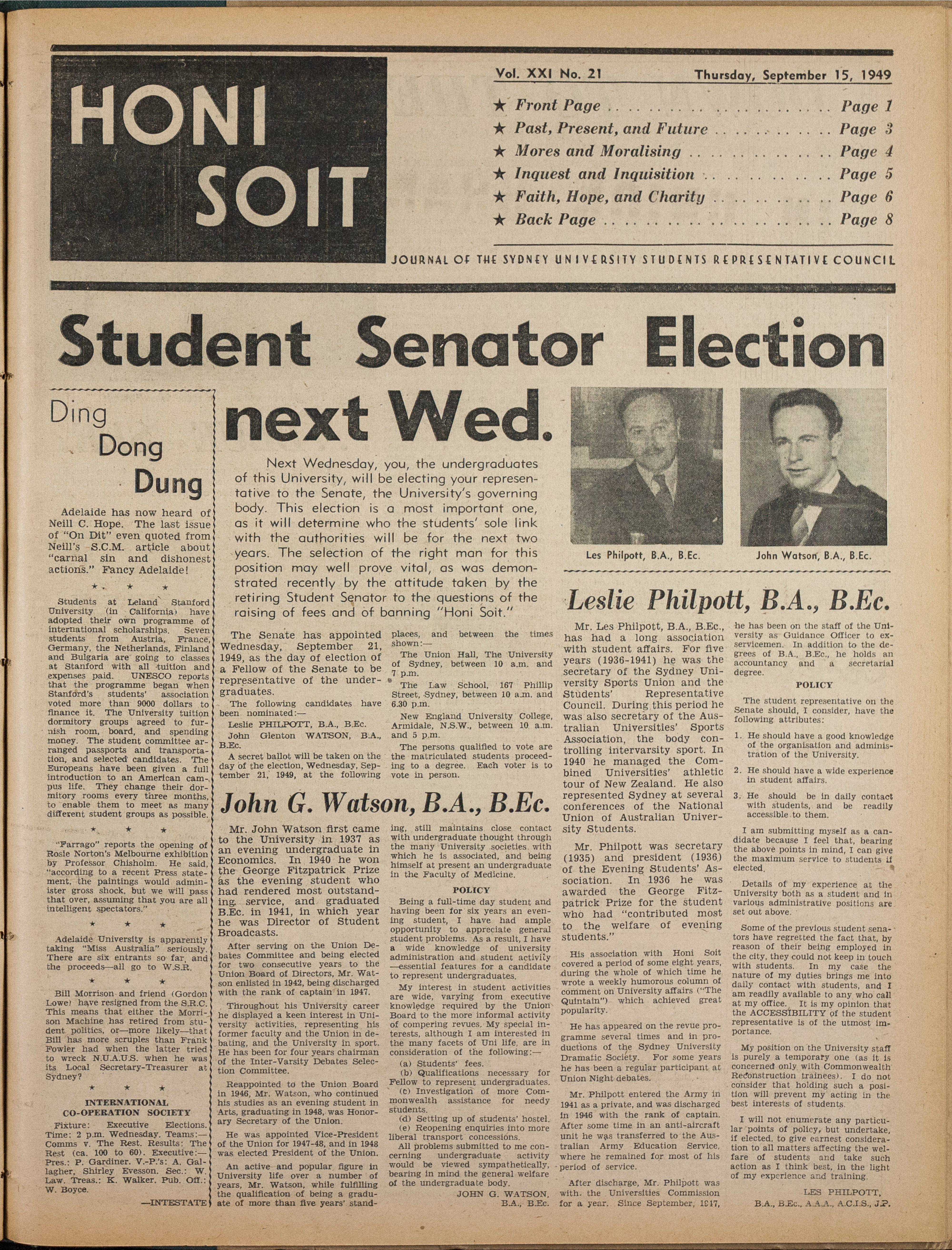 Honi Soit 1949 Issue 21