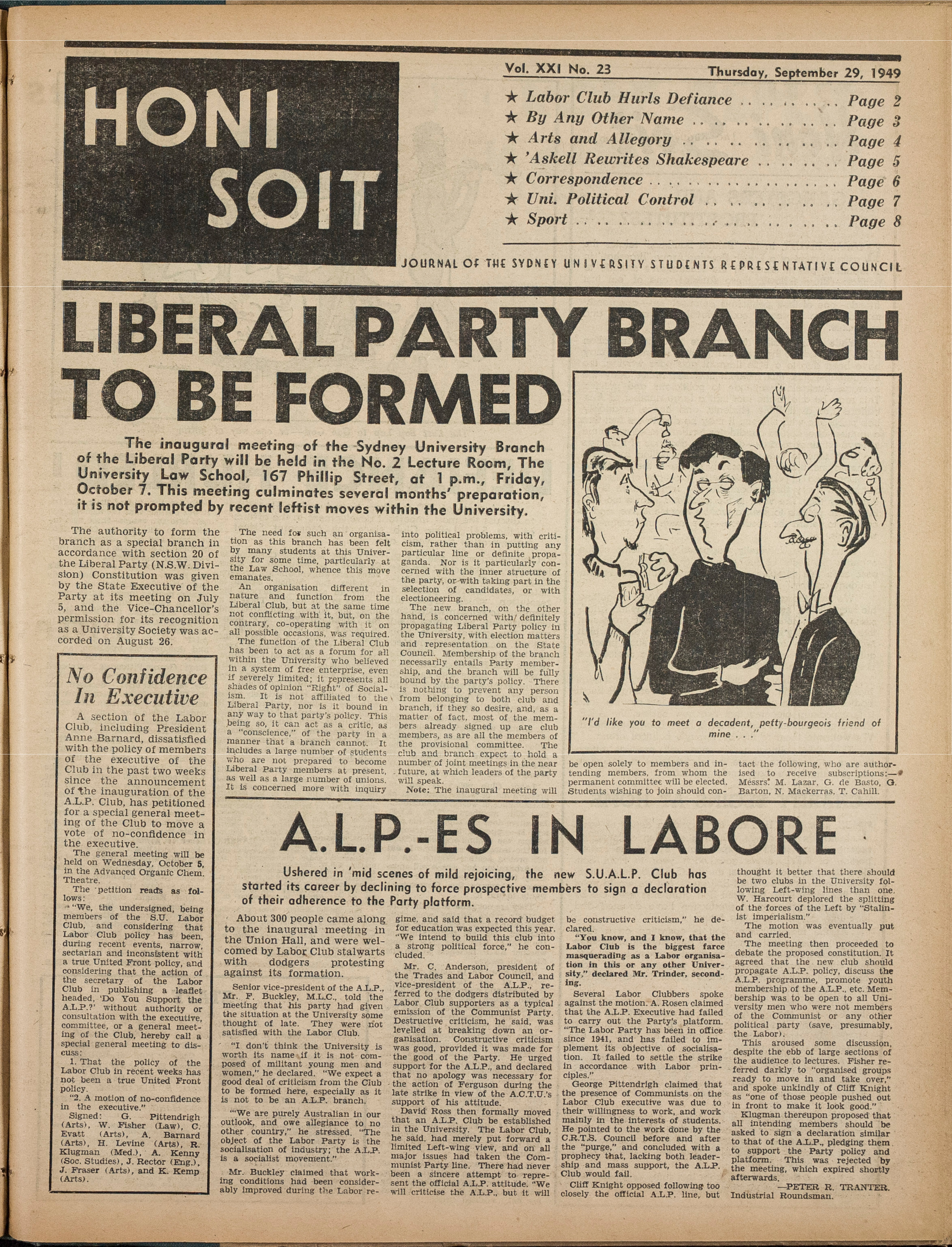 Honi Soit 1949 Issue 23