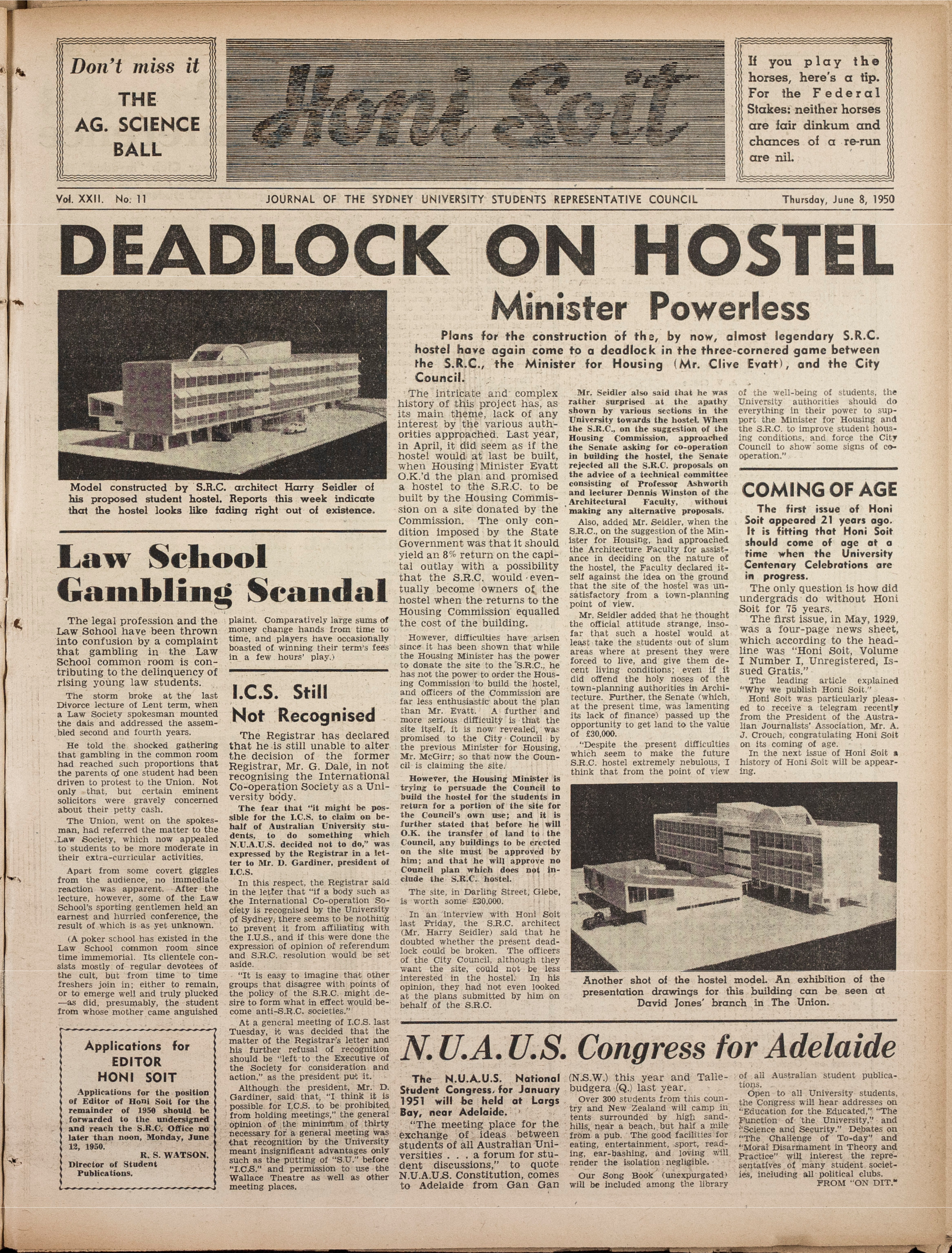 Honi Soit 1950 Issue 11
