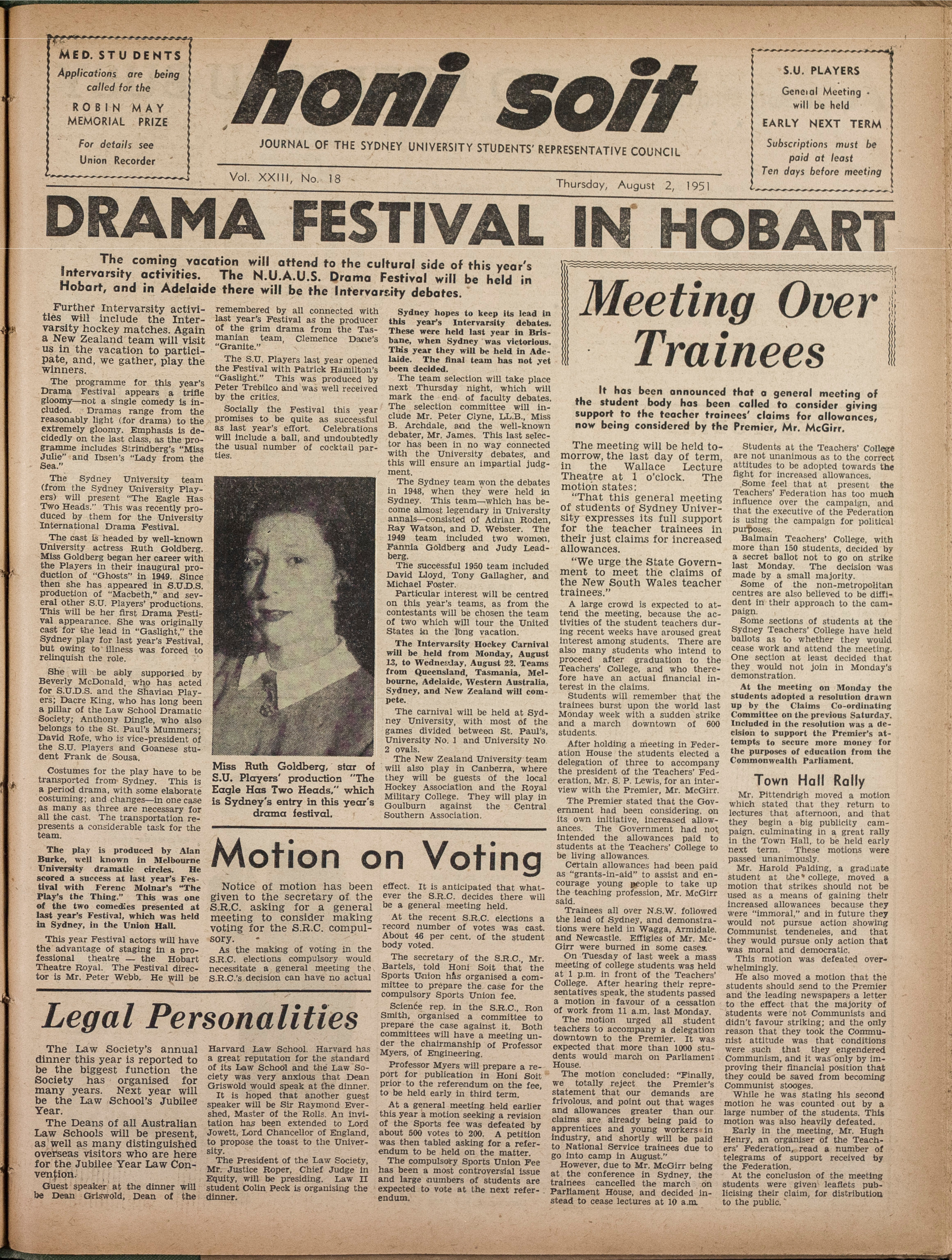 Honi Soit 1951 Issue 18