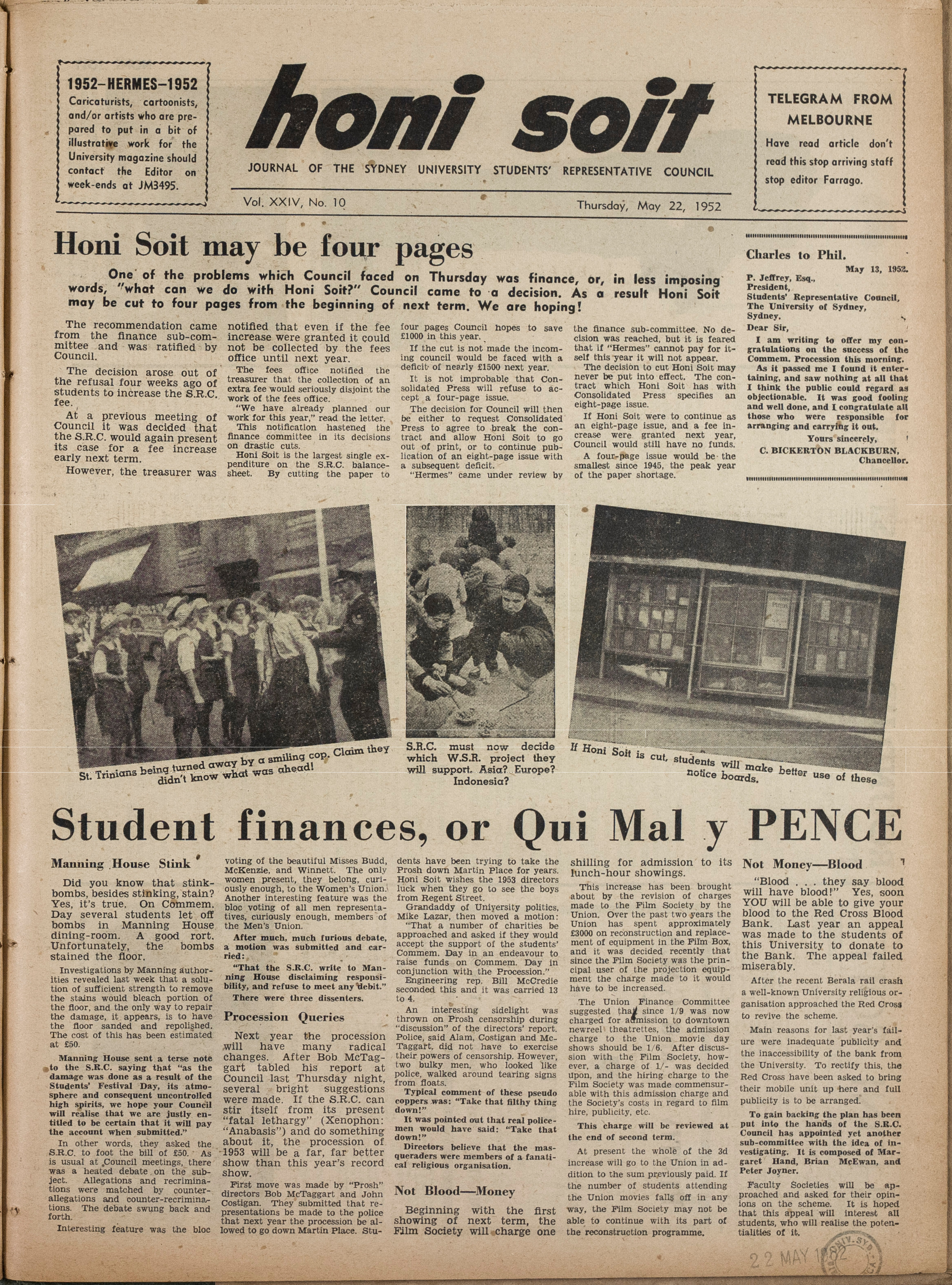 Honi Soit 1952 Issue 10
