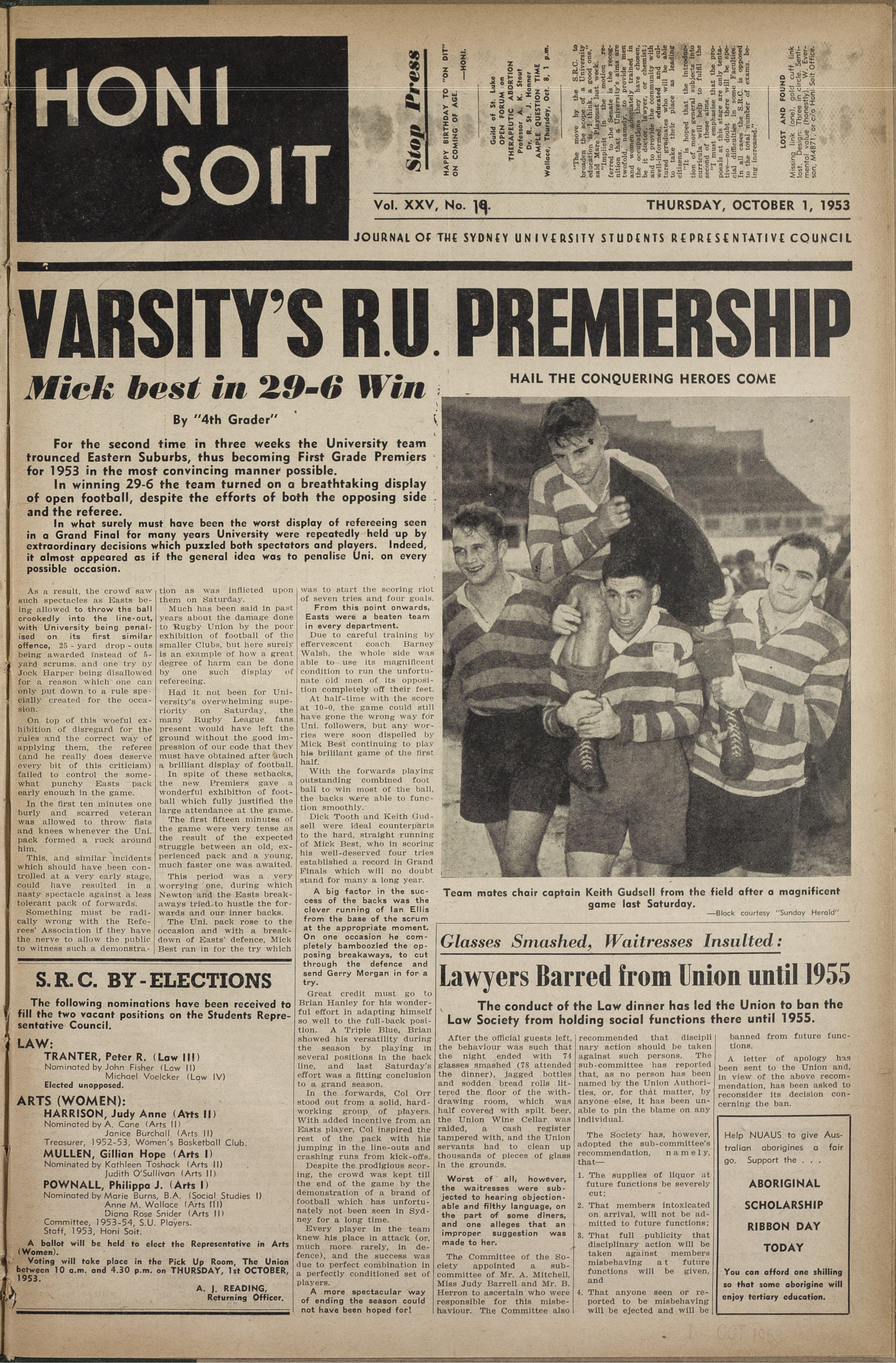 Honi Soit 1953 Issue 19