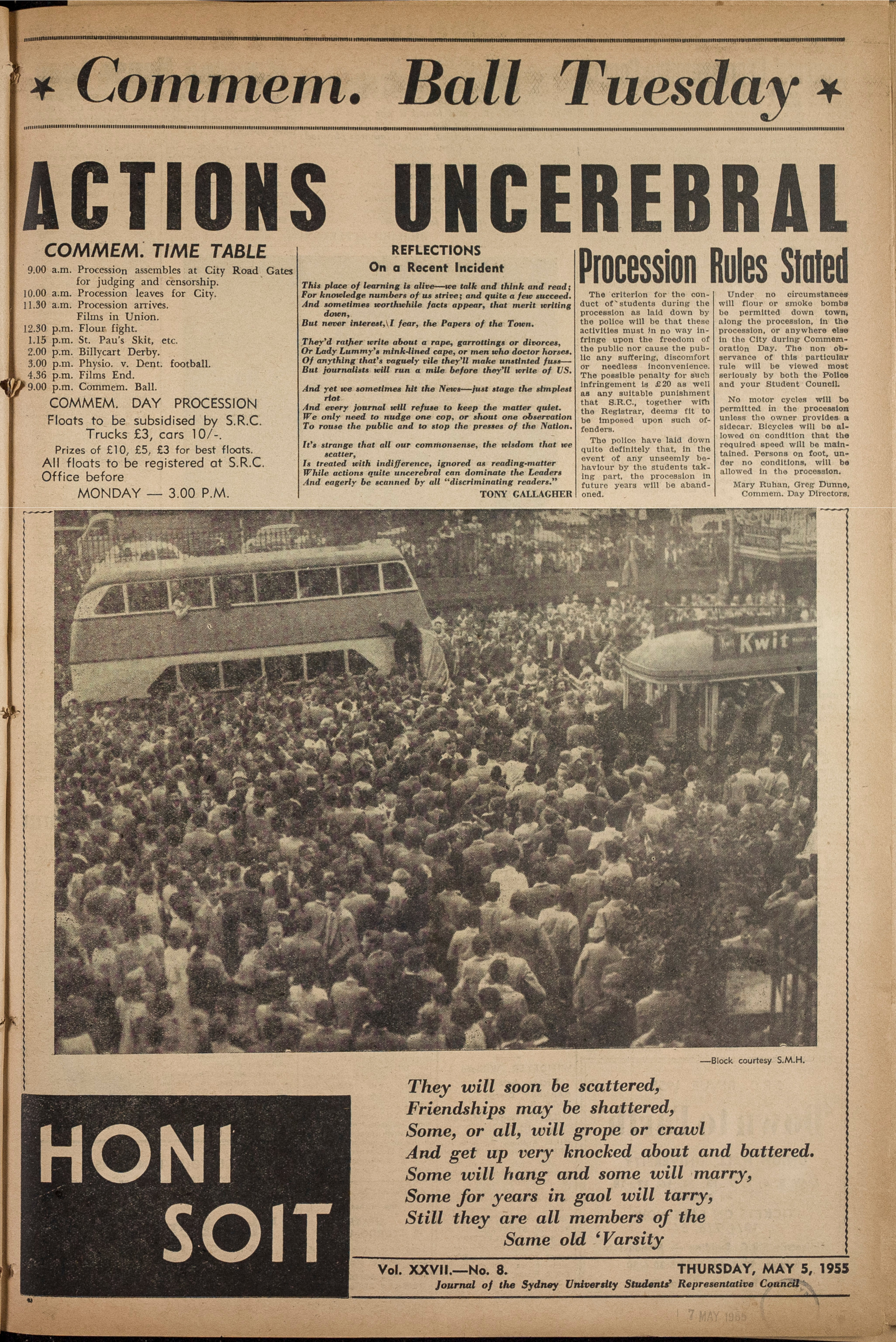 Honi Soit 1955 Issue 08
