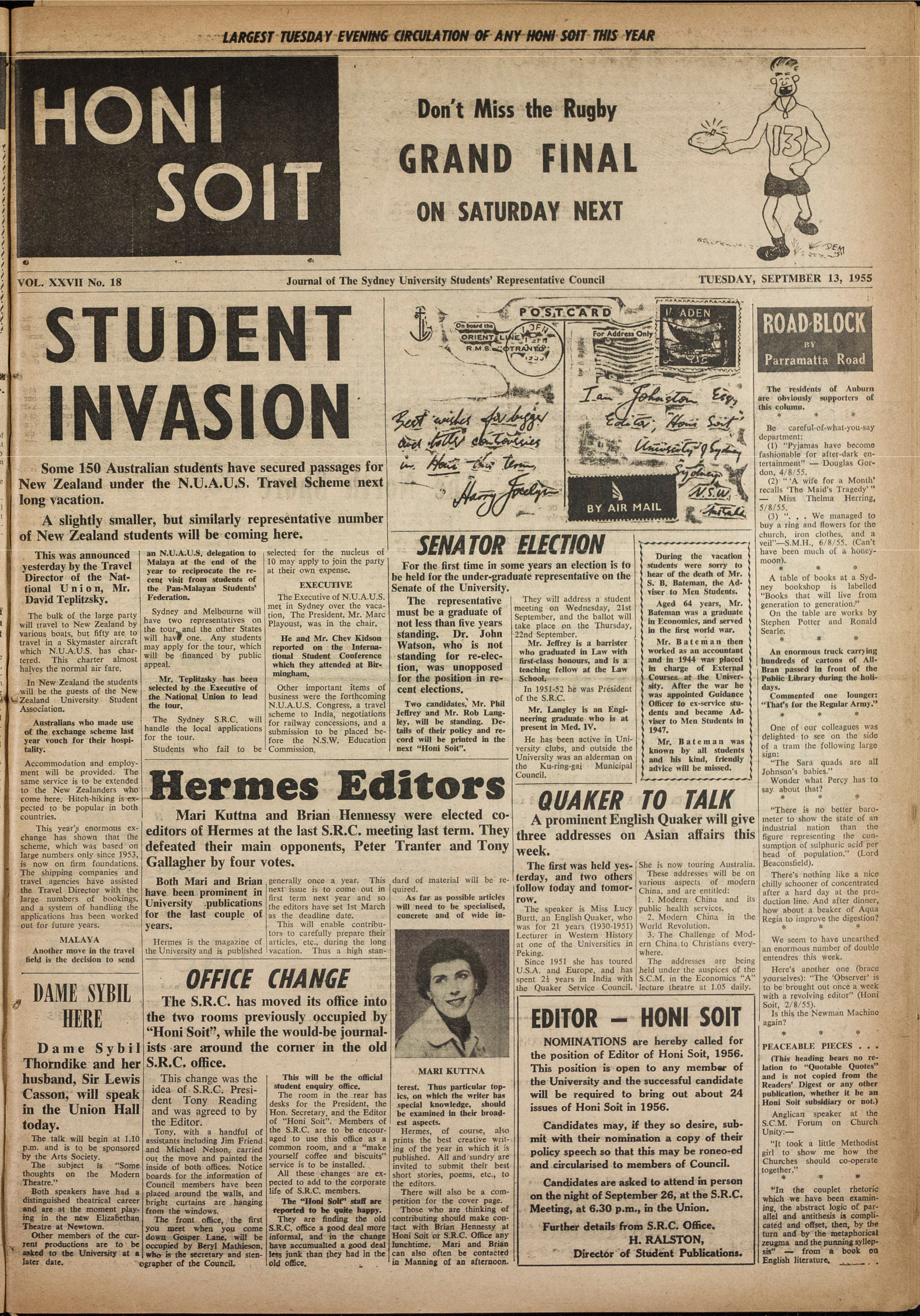 Honi Soit 1955 Issue 18