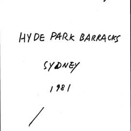 Hyde Park Barracks, Sydney. Report on the Internal Fabric.