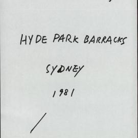Hyde Park Barracks, Sydney. Report on the Internal Fabric. [Colour version 1 of 11 pdfs]