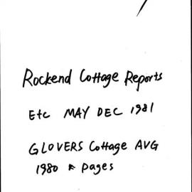 Rockend Cottage, Bedlam Point, Gladesville, NSW. Archaeological Documentation Report.