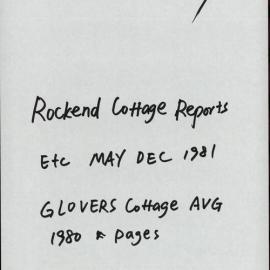 Rockend Cottage, Bedlam Point, Gladesville, NSW. Archaeological Documentation Report. [Colour version 1 of 13 pdfs]