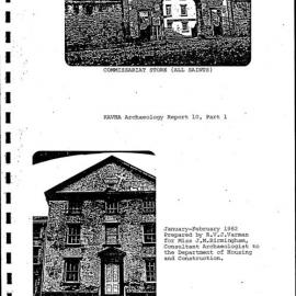 Commissariat Store (All Saints). KAVHA Archaeology Report 10, Part 1. [Norfolk Island]
