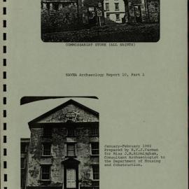 Commissariat Store (All Saints). KAVHA Archaeology Report 10, Part 1. [Norfolk Island] [Colour version 1 of 18 pdfs]