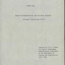 New Military Barracks, Officers' Outbuilding. KAVHA Archaeology Report 9, Part 1. [Norfolk Island] [Colour version 13 of 14 pdfs]