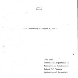 KAVHA Archaeological Report 7, Part 2. [Investigation of Route of Proposed Underground Pipework. Norfolk Island]