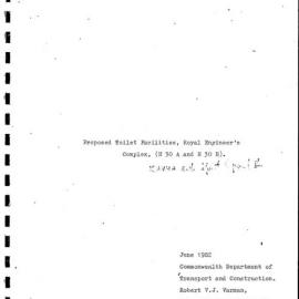 Proposed Toilet Facilities, Royal Engineer's Complex (H 30 A and H 30 B). KAVHA Archaeological Report 8, Part 1. [Norfolk Island]