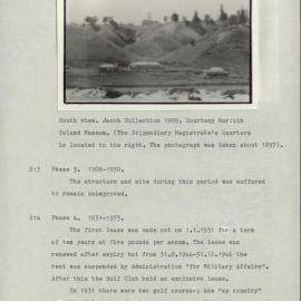 Stipendiary Magistrate's Annex (Golf Club Annex). KAVHA Archaeological Report 14, Part 1. [Norfolk Island] [Colour version 2 of 7 pdfs]