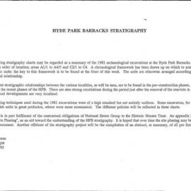 Hyde Park Barracks Stratigraphy.