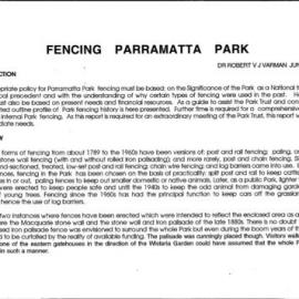 Fencing Parramatta Park.