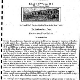 Excavated Ceramics 1840s - 1880s. 2 and 3 Quality Row, Kingston, Norfolk Island.