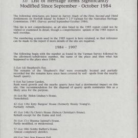 Upgrade and Assessment of Historic Values for Places Listed in, or Nominated to, the Register of the National Estate in Regard to Norfolk Island. [Colour version 3 of 3 pdfs]