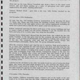 Walsh Bay Redevelopment. Downshire Street - Ferry Lane. Archaeological Excavation Progress Report. [Colour version 4 of 8 pdfs]