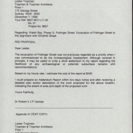 Walsh Bay Redevelopment. Downshire Street - Ferry Lane. Archaeological Excavation Progress Report. [Colour version 8 of 8 pdfs]