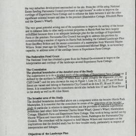 Report and Documentation to Accompany Section 60 Application for Experiment Farm, Parramatta. [Colour version 6 of 9 pdfs]