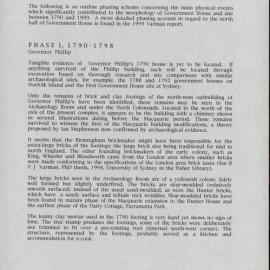 Old Government House, Parramatta. Archaeological Report of Building Fabric Exposed During Works April-June 1999. [Colour version 3 of 17 pdfs]