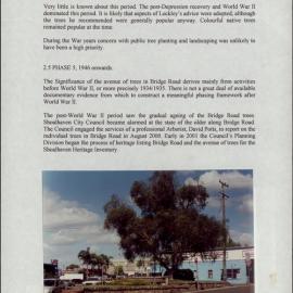 Heritage Assessment. Street Tree Planting Located in Bridge Road, Nowra. [Colour version 3 of 6 pdfs]