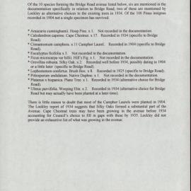 Heritage Assessment. Street Tree Planting Located in Bridge Road, Nowra. [Colour version 4 of 6 pdfs]