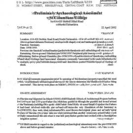 Preliminary Archaeological Assessment, St Columbans College, 414-420 Bobbin Head Rd, North Turramurra.