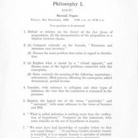 Philosophy I. Logic. Second paper. Friday, 6th December, 1935.