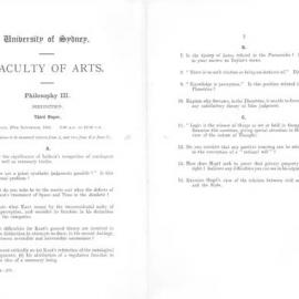 Philosophy III Distinction Third Paper, 1942