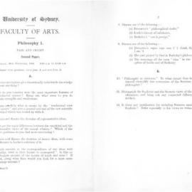 Philosophy I Second Paper, 1946