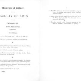 Philosophy II Moral Philosophy Second Paper, 1948