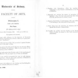 Philosophy I First Paper, 1949