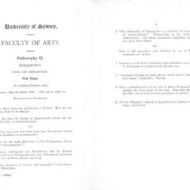 Philosophy II Metaphysics First Paper, 1949