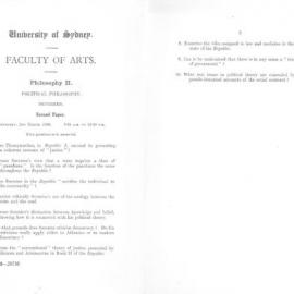 Philosophy II Political Philosophy Second Paper, 1950