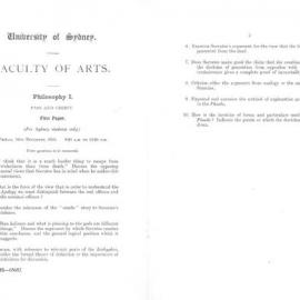 Philosophy I First Paper, 1951