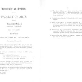 Scientific Method (I level) Second Paper, 1951