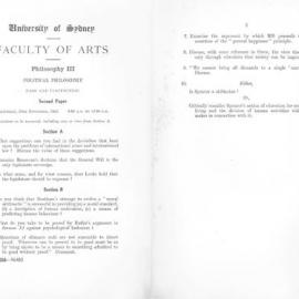Philosophy III Political Philosophy Second Paper, 1952