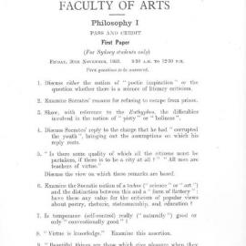 Philosophy I First Paper, 1953