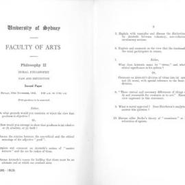Philosophy II Moral Philosophy Second Paper, 1953