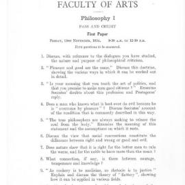 Philosophy I First Paper, 1954