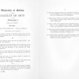 Philosophy I First Paper, 1955