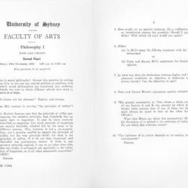 Philosophy I Second Paper, 1955