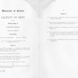 Philosophy I Scientific Method Second Paper, 1955