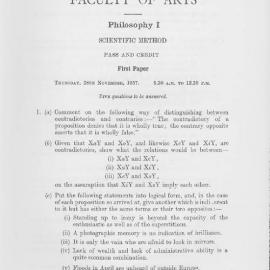 Philosophy I Scientific Method First Paper, 1957