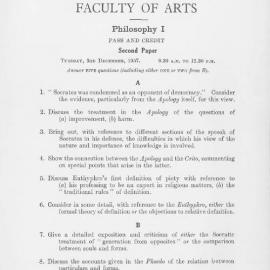 Philosophy I Second Paper, 1957